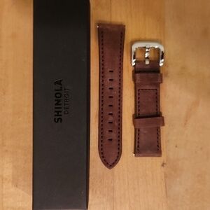 Shinola 22mm leather watch strap